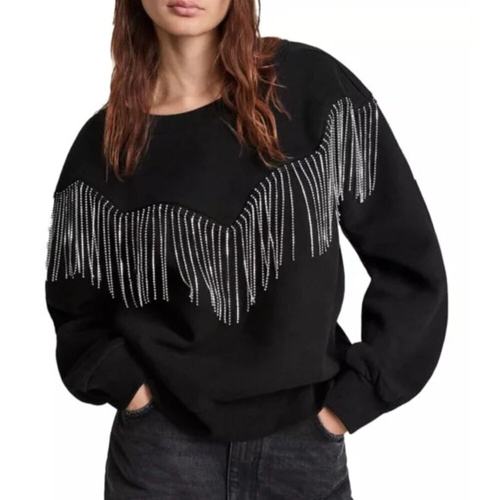 Gilli Rhinestone Tassel Sweatshirt - Picture 2 of 10
